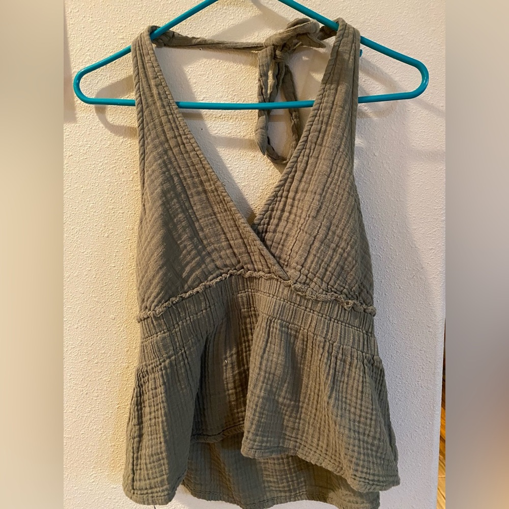 Green Halter Top American Eagle